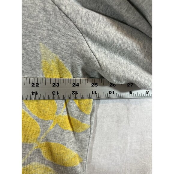 Karen Scott Women’s 2X Gray Yellow Floral 3/4 Sleeve Cotton Top - Picture 6 of 8